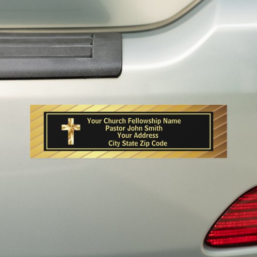 Kerk Pastoraat Klasse Goud en Zwart  Bumpersticker (Op auto)