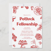 Kerk Potluck Samenkomst Bijeenkomst Kaart (Voorkant)