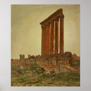 Kerk - Ruïnes van de tempel van Zeus Baalbek 1868 Poster