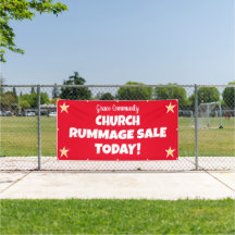Kerk Rummage Sale! Aangepaste banner