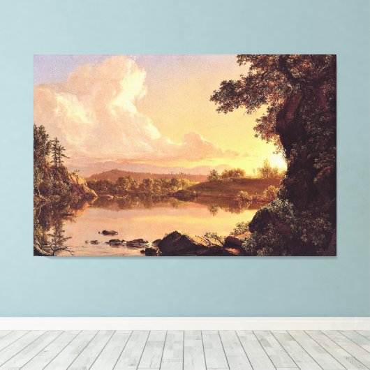 Kerk - Scène op de Catskill Creek, Canvas Afdruk (Insitu (Houten vloer))