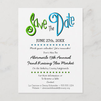 Kerk, school, bedrijfsevenement Save the Date Aankondigingskaart
