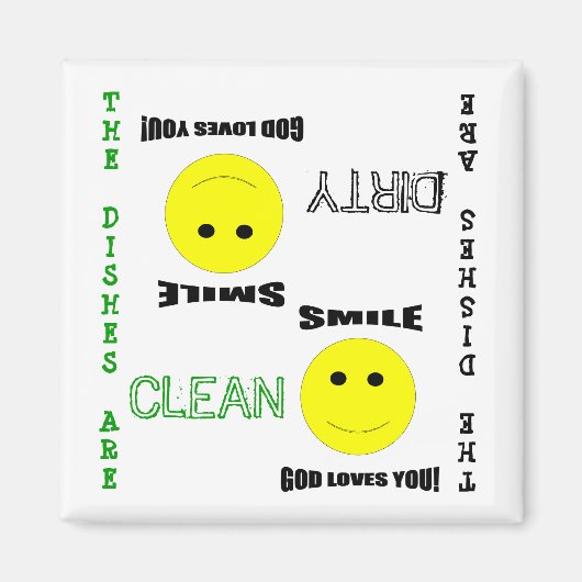 Kerk Schoon Vuil Vaatwasser Magneet (Voorkant)