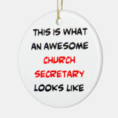 kerk secretaresse geweldige keramisch ornament (Links)