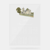 Kerk Traditionele Monogram Trouwstoel Grafiek Acryl Bord (Voorkant)