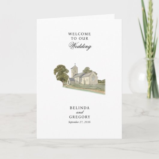 Kerk Traditionele Trouworde van Dienst Programma (Voorkant)