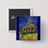 Kerk van Auvers Van Gogh Fine Art Vierkante Button 5,1 Cm (Voorkant /achterkant)
