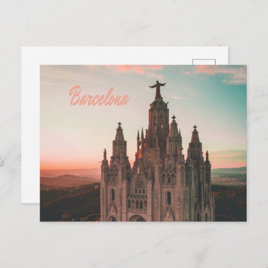 Kerk van Barcelona Spanje Briefkaart (Voorkant / Achterkant)