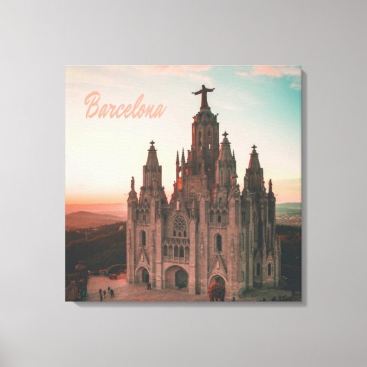 Kerk van Barcelona Spanje Canvas Afdruk (Voorkant)