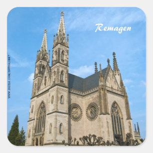 Kerk van de Apollinaris in Remagen, Duitsland Vierkante Sticker
