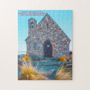 Kerk van de Goede Herder, Lake Tekapo. Jigsaw P Legpuzzel