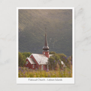 Kerk van Lofoten Flakstad Briefkaart