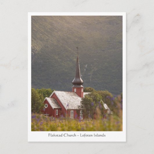 Kerk van Lofoten Flakstad Briefkaart (Voorkant)