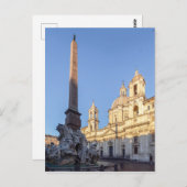 Kerk van Sant Agnese op het Piazza Navona - Rome Briefkaart (Voorkant / Achterkant)