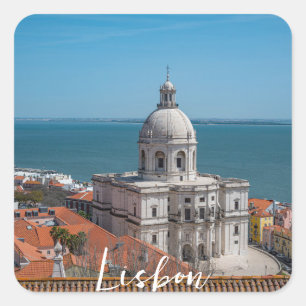 Kerk van Santa Engracia in Lissabon, Portugal Vierkante Sticker