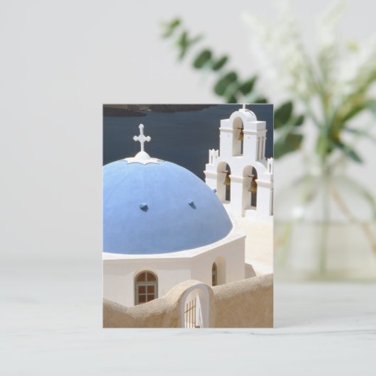 Kerk van Santorini Briefkaart (Staand voorkant)