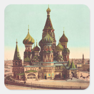 Kerk van St. Basilius, Rode Plein Moskou Vierkante Sticker