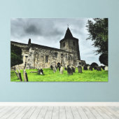 Kerk van St. Oswald bij Lythe bij Whitby Canvas Afdruk (Insitu (Houten vloer))