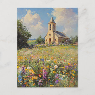  Kerk Wildflowers Fine Art Briefkaart