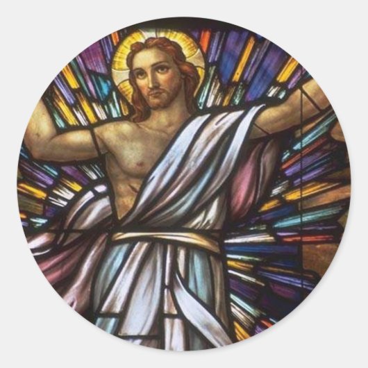 Kerk Windows 096 Ronde Sticker (Voorkant)