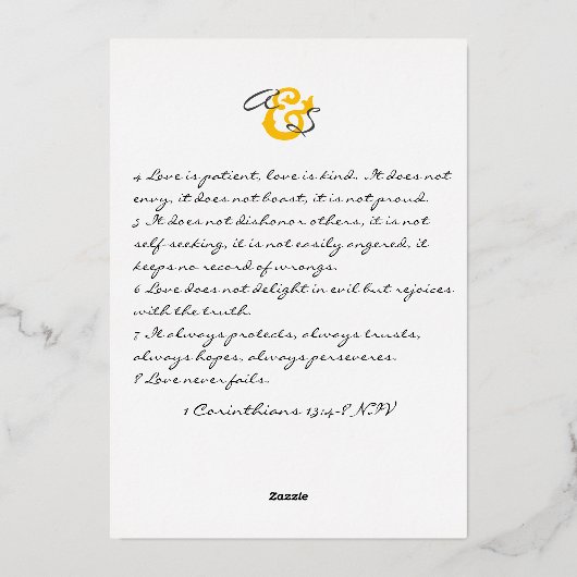 Kerkceremonie Viering Elegant Script Huwelijk Folie Uitnodiging (Achterkant)