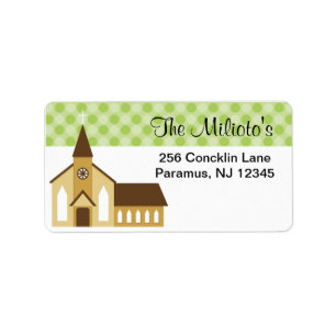 Kerkcommunie Adresetiketten met groene Stippen Etiket
