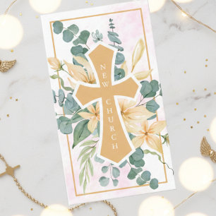 Kerkelijke bloemkruis visitekaartje