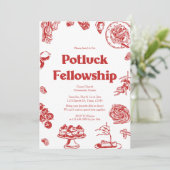 Kerkelijke Potluck Samenkomst Kaart (Staand voorkant)