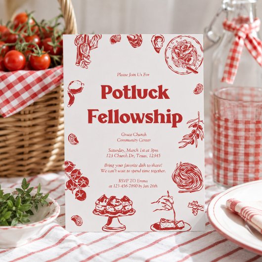 Kerkelijke Potluck Samenkomst Kaart