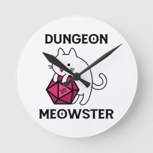 Kerker Meowster Kat Grappig Ronde Klok