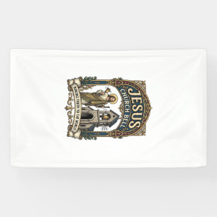 Kerkklok Jezus Kerkklok Jezus Christelijk Geloof Spandoek