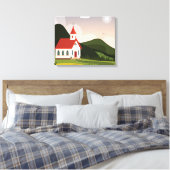 Kerklandschap Canvas Afdruk (Insitu (Slaapkamer))
