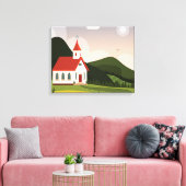 Kerklandschap Canvas Afdruk (Insitu (Woonkamer))