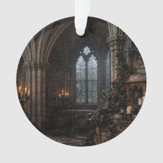 Kerkornament met kaarslicht in een spookkapel ornament