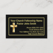 Kerkpastoor Classy Zwart Visitekaartjes (Voorkant)