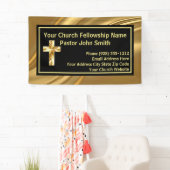 Kerkpastoor Elegant Goud en Zwart Spandoek (Insitu)