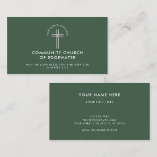 Kerkpastoor Modern Minimal Custom Logo Green Visitekaartje