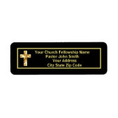 Kerkpastor Modern Goud en Zwart Zaken Etiket (Voorkant)