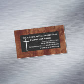 Kerkpastor RUSTIC Leather Christelijk Magnetisch Visitekaartje (Voorbeeld)