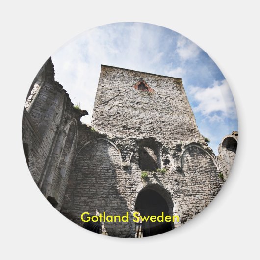 Kerkruïnes in Visby Zweden, Gotland Zweden Magneet (Voorkant)