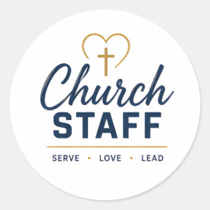 Kerkteam Dien Liefde Leidt Christelijk Ontwerp Ronde Sticker