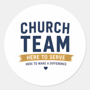 Kerkteam hier om te dienen Geloof Geïnspireerd Des Ronde Sticker