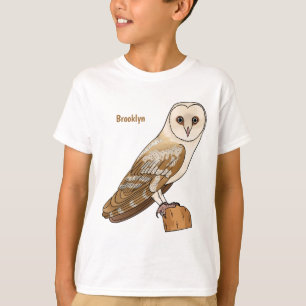 Kerkuil vogel cartoon illustratie  t-shirt