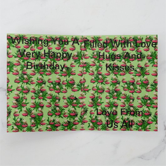 Kerkuilen En Lotusbloemen Extra Grote Verjaardagsk Kaart (Binnen)