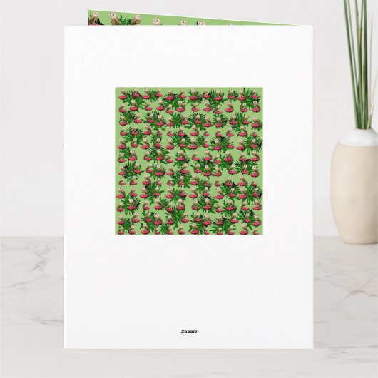 Kerkuilen En Lotusbloemen Extra Grote Verjaardagsk Kaart (Achterkant)