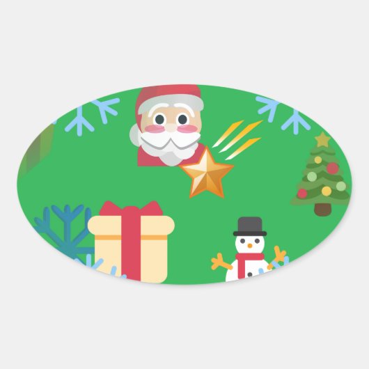 kermas emoji ovale sticker (Voorkant)