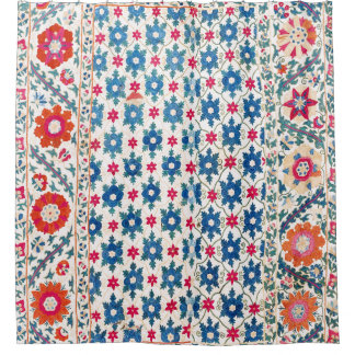 Kermina Suzani Oezbekistan Embroidery Print Douchegordijn