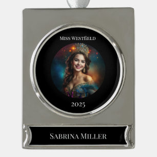 Kermis Koningin Kerst Ornament Verzilverd Banner Ornament