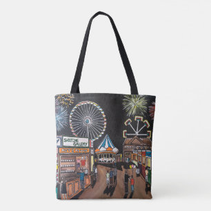Kermis 's Nachts Schilderij van Alfred Fox Draagtas