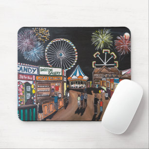 Kermis 's Nachts Schilderij van Alfred Fox Muismat